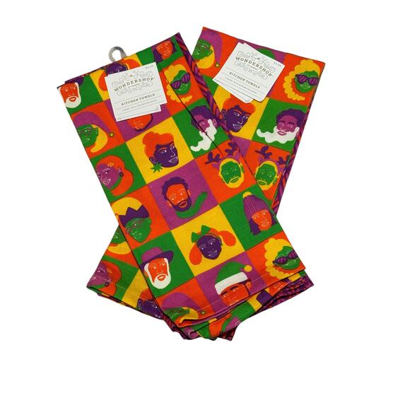 5 for 25 Target Wondershop Aurelia Durand Kitchen Towels 2 pkg of 2 16"x26" NWT - Picture 1 of 5